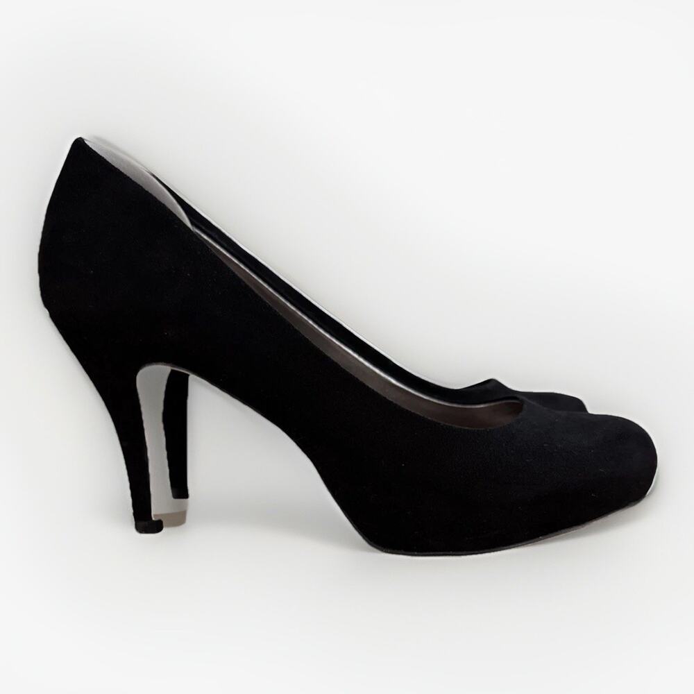 Madden Girl Black Velvet Round Closed Toe Platform Stiletto Pumps Heels Size 8